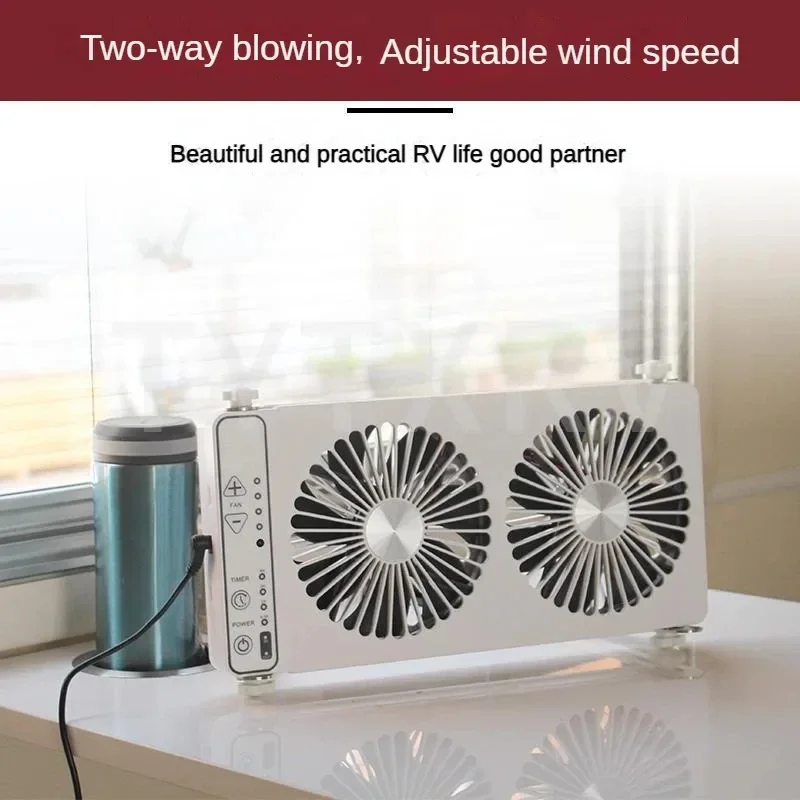 12V DC 140mm Silent Dual Row Roof Exhaust Fan for RV, Caravan, Bed, Car