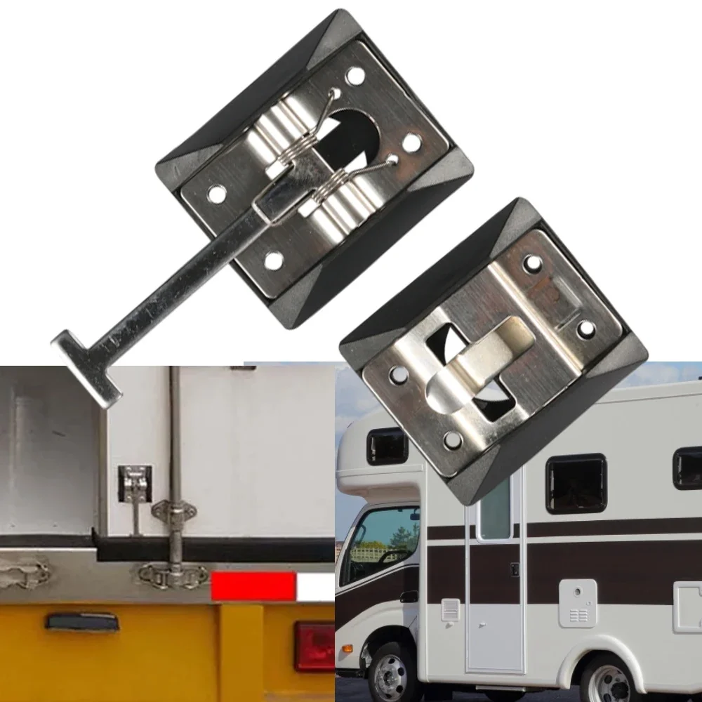 Stainless Steel Entry Door Catch Latch Accessories T-Style Holder for Trailers, Camping, Trucks
