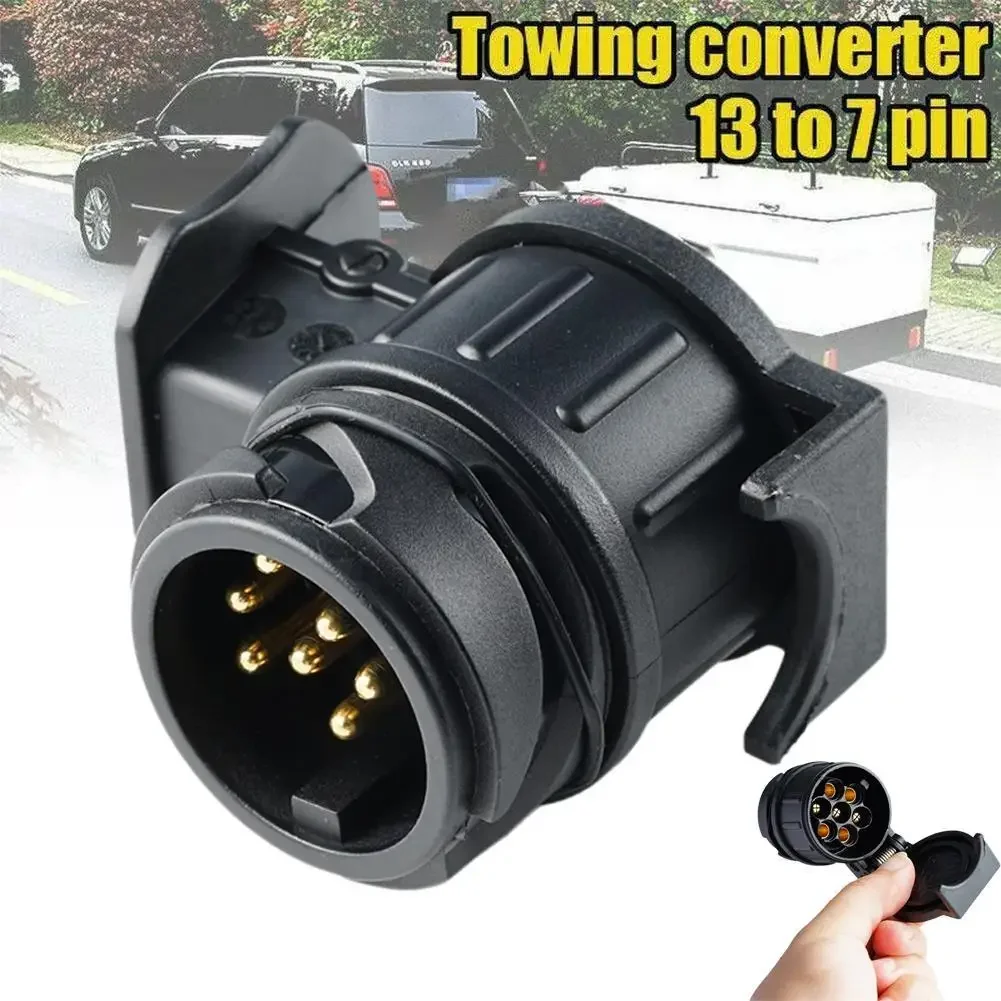 7 Pin to 13 Pin Plug Adapter Trailer Connector 12V Towbar Towing Waterproof Plugs Socket Adapter for Car and Truck
