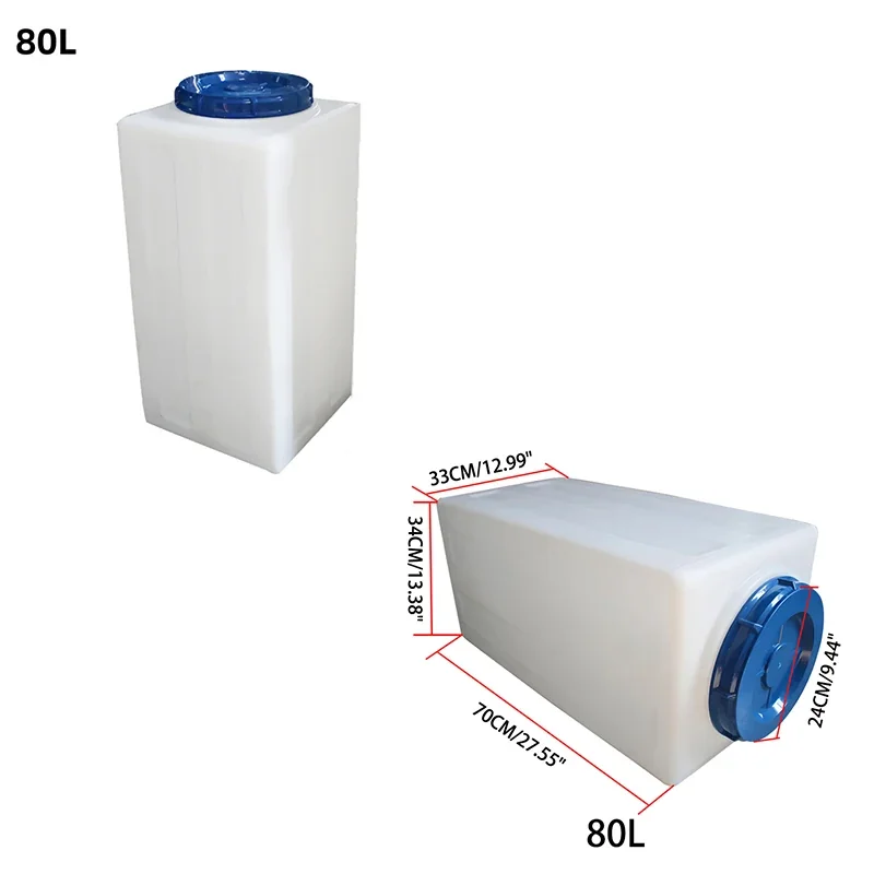 80L RV Clean Water Tank - Food Grade, Thickened PE Bucket - 160kg Capacity - Vertical Car Sink