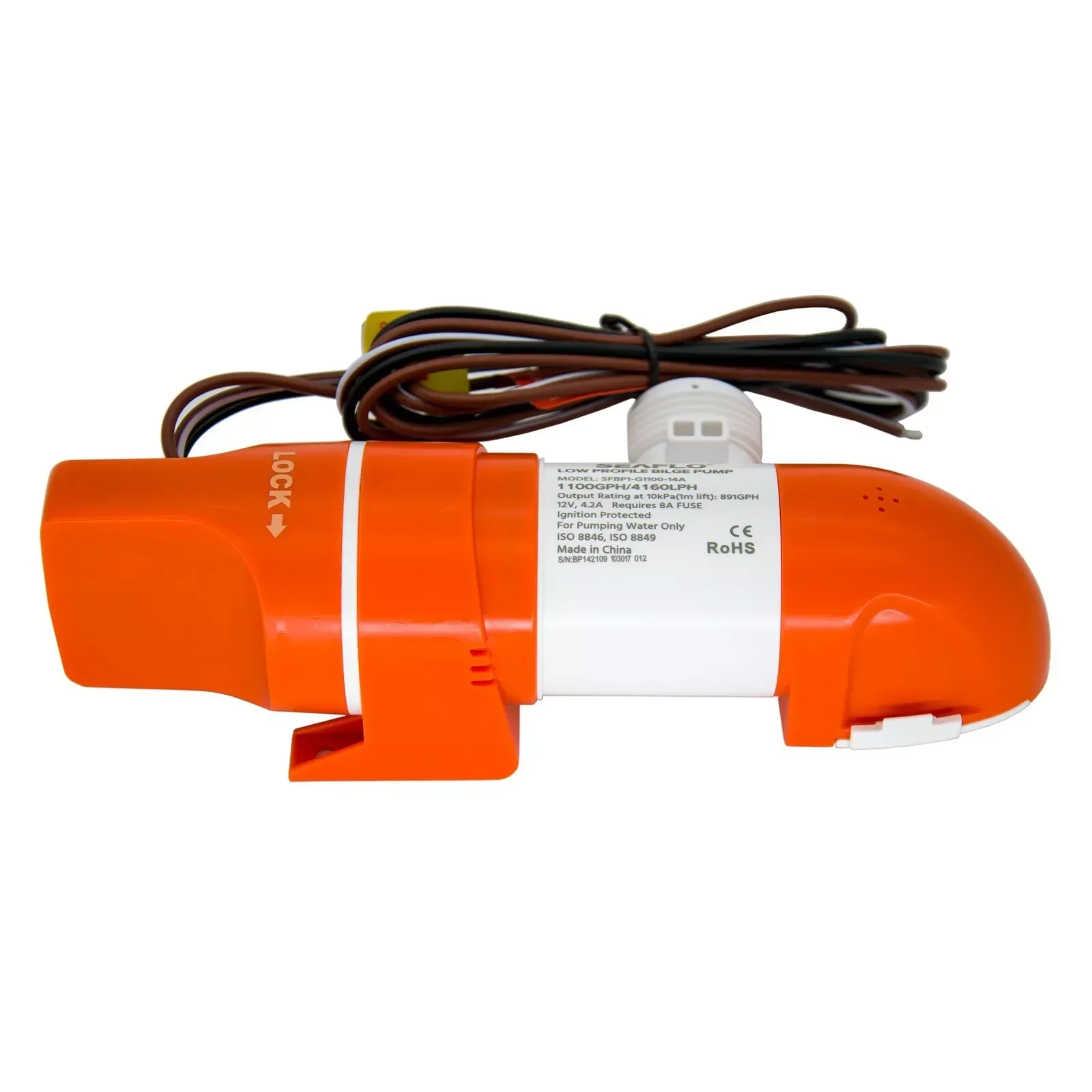 Seaflo 12V 1100GPH Automatic Bilge Pump - Narrow Horizontal, for Boats & Yachts