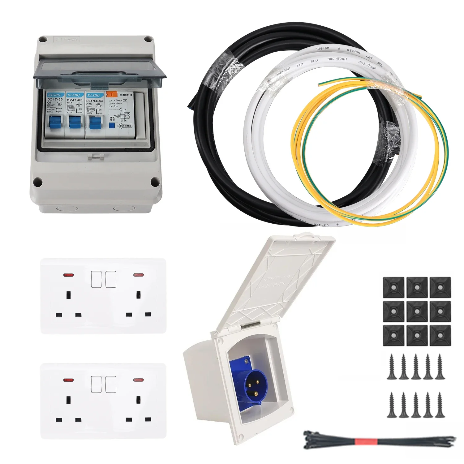 240V Mains Electric Hook Up Installation Kit for Campervan/Motorhome Conversions (RV Parts & Accessories)