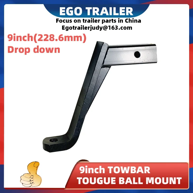 EgoTrailer 9-Inch Drop Towbar Hitch Trailer Tongue Ball Mount Car RV Boat Accessories
