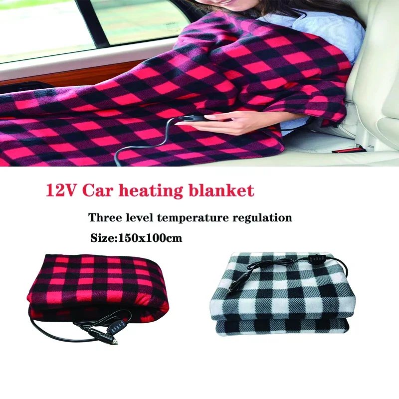 12V RV Car Heating Blanket Plaid, Autumn/Winter Electric Heated Blanket for Camping, Outdoor Warming Coat Blanket - Energy Saving Warmer