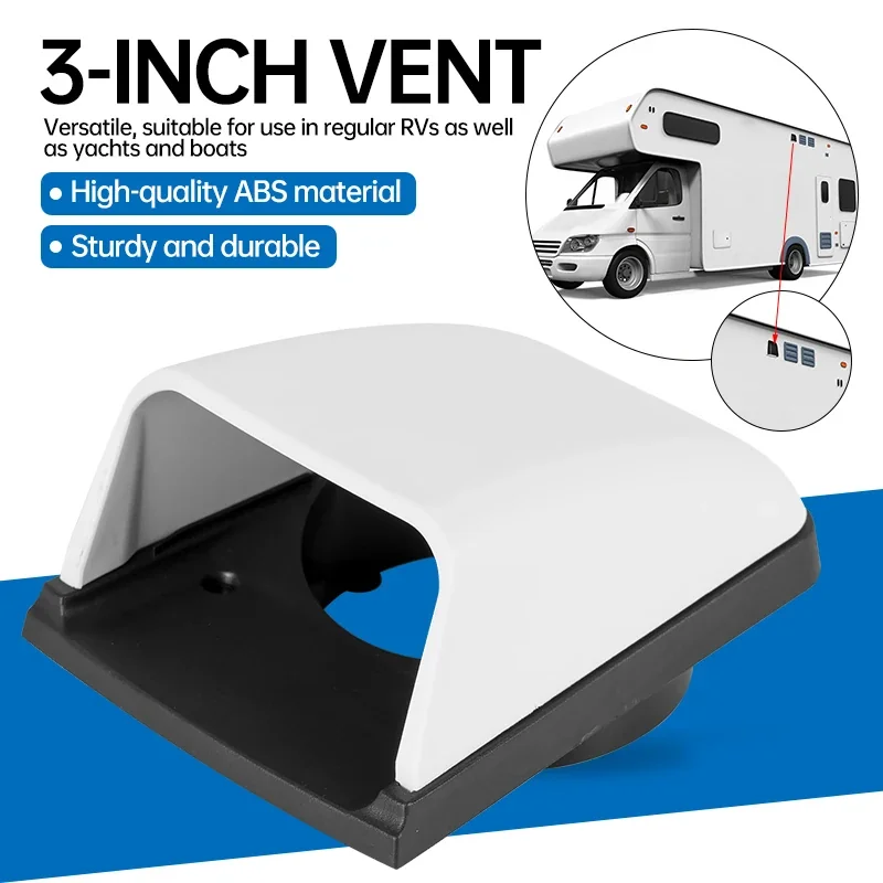 3 Inch Marine and RV Ventilation Accessories ABS Plastic Exhaust Vent for Enhanced Airflow