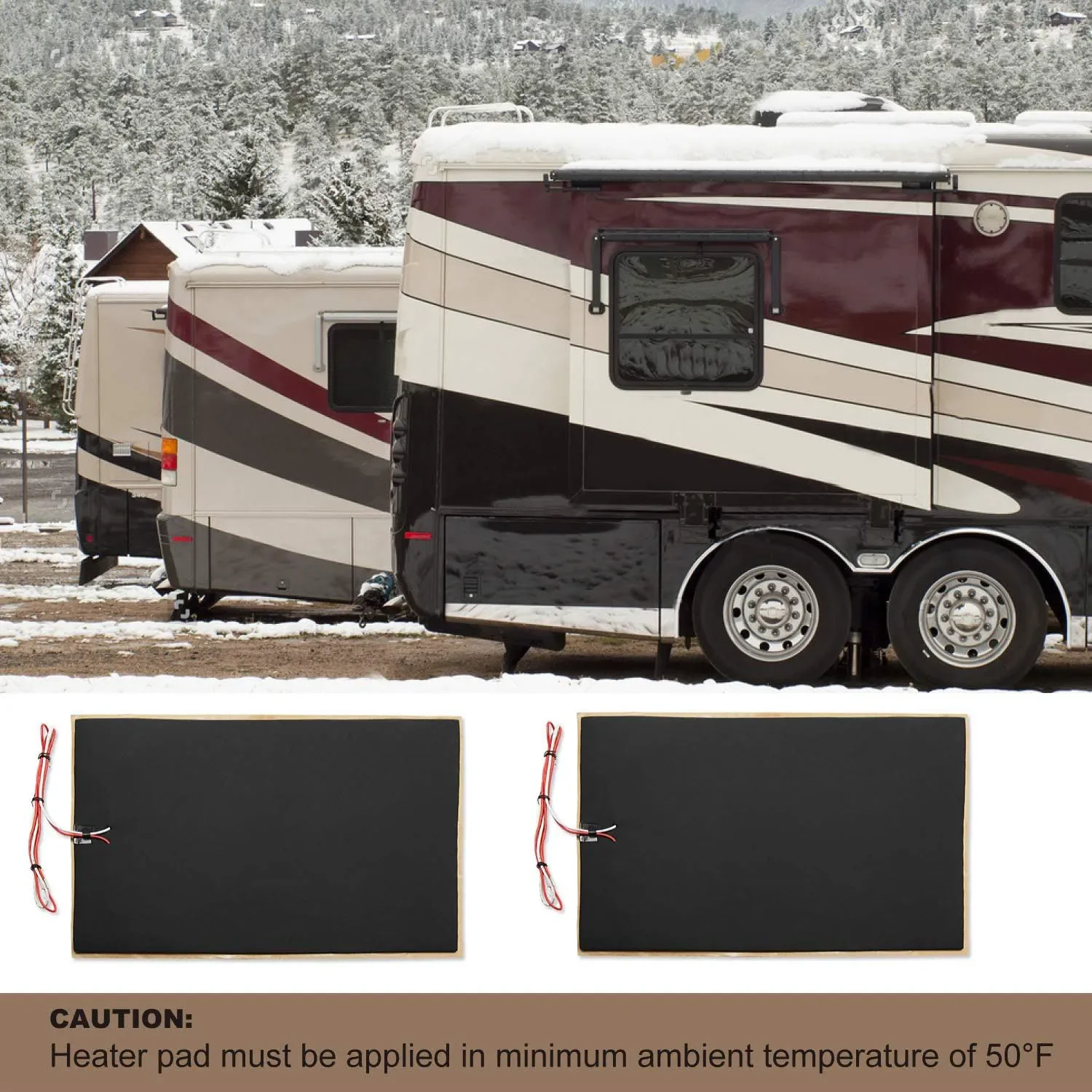 2Pcs Caravan Tank Foam Heating Pad 12V DC 12" x 18" with Automatic Thermostat Control RV Tank Heater Pad for RVs Accessories Let me know if you need help with any other product titles!