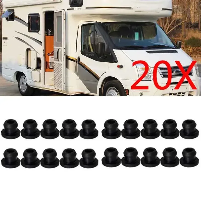 20Pcs Black RV Stove Grommets Heat Resistant Scratch-Reducing Car Accessories