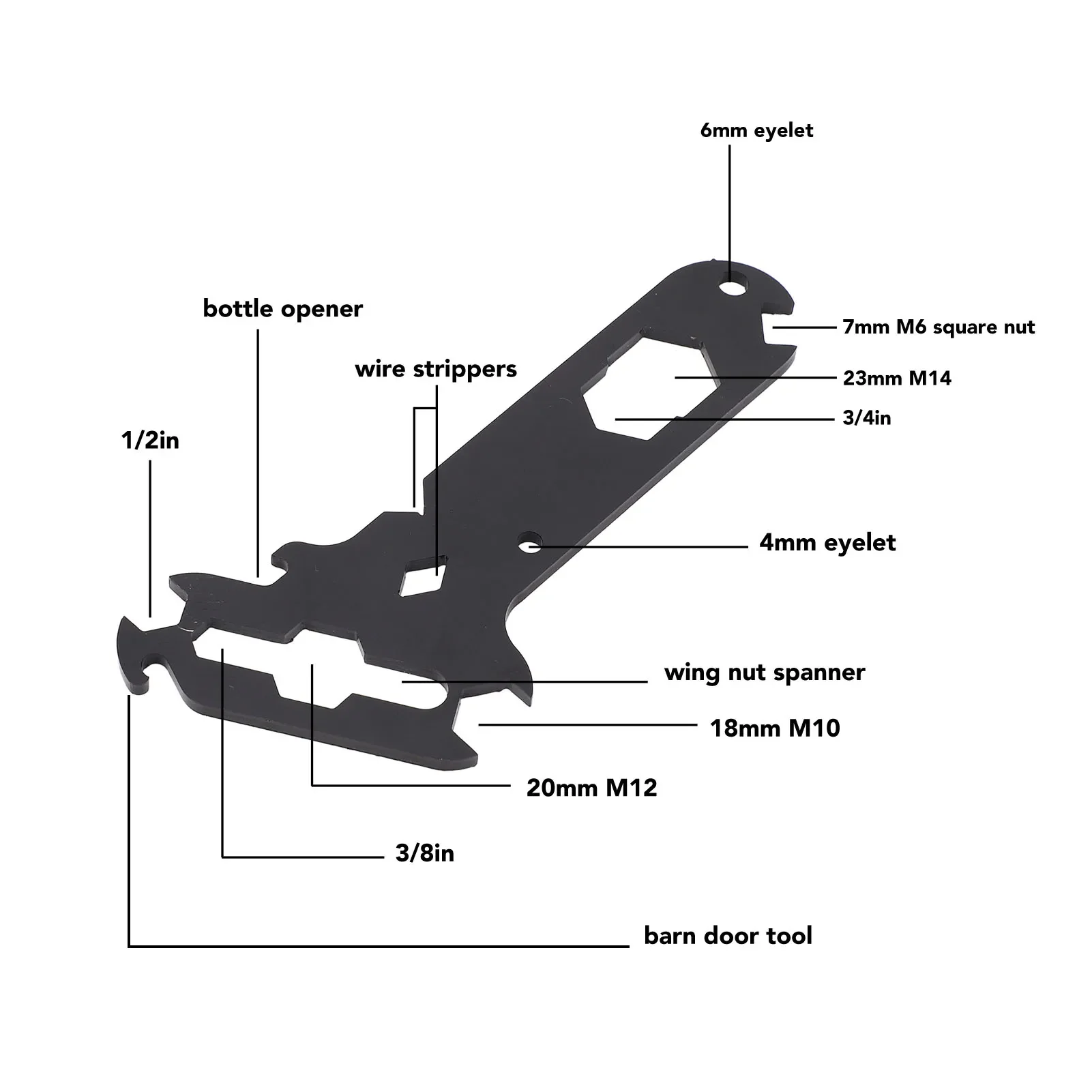 RV 14-in-1 Rigger Tool Kit, Multifunctional Steel Construction, Portable for Caravans, Cars, Ships