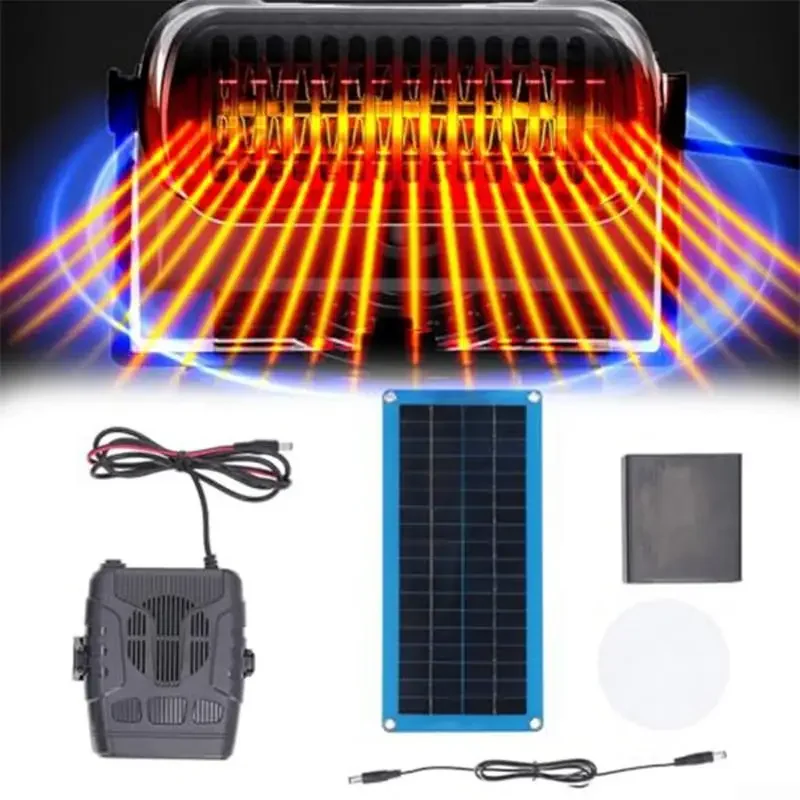 30W Solar Powered Car Electric De-Icing Heater, Windshield Defogger Solar Panel & Heater Kit for Drying and Heating
