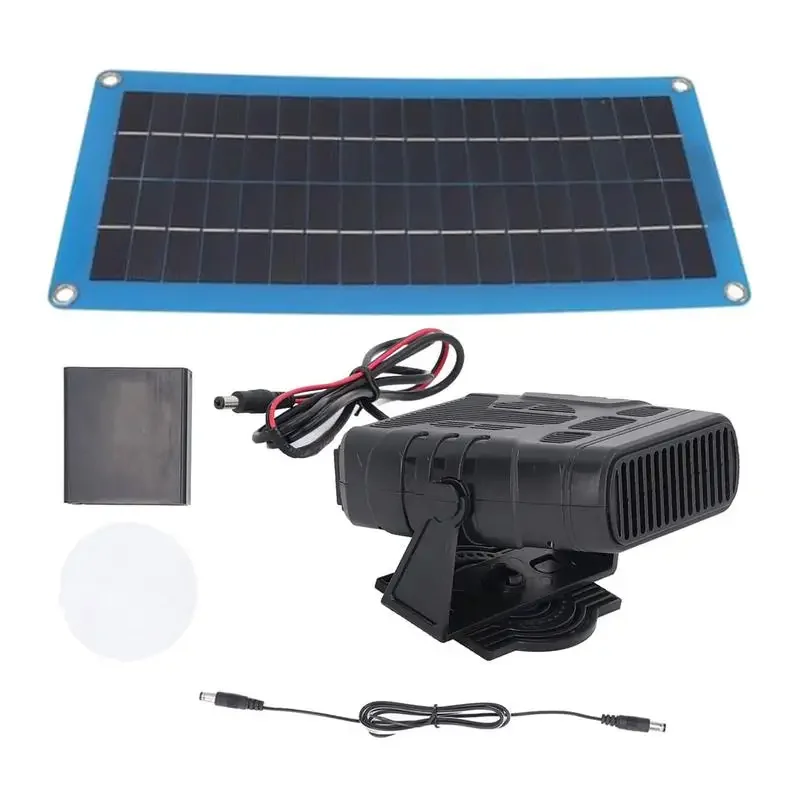 Solar Panel Greenhouse Heater Kit 30W Car Solar Panel Charger Portable Car Heater Solar Power Kit for Coop, Pet House