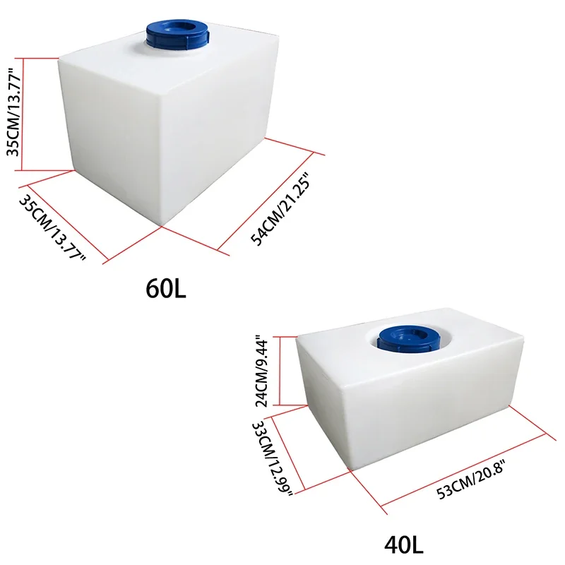40L/60L RV Water Tank - Horizontal Car Water Tank - Plastic Bucket - High Temperature Square Water Tank