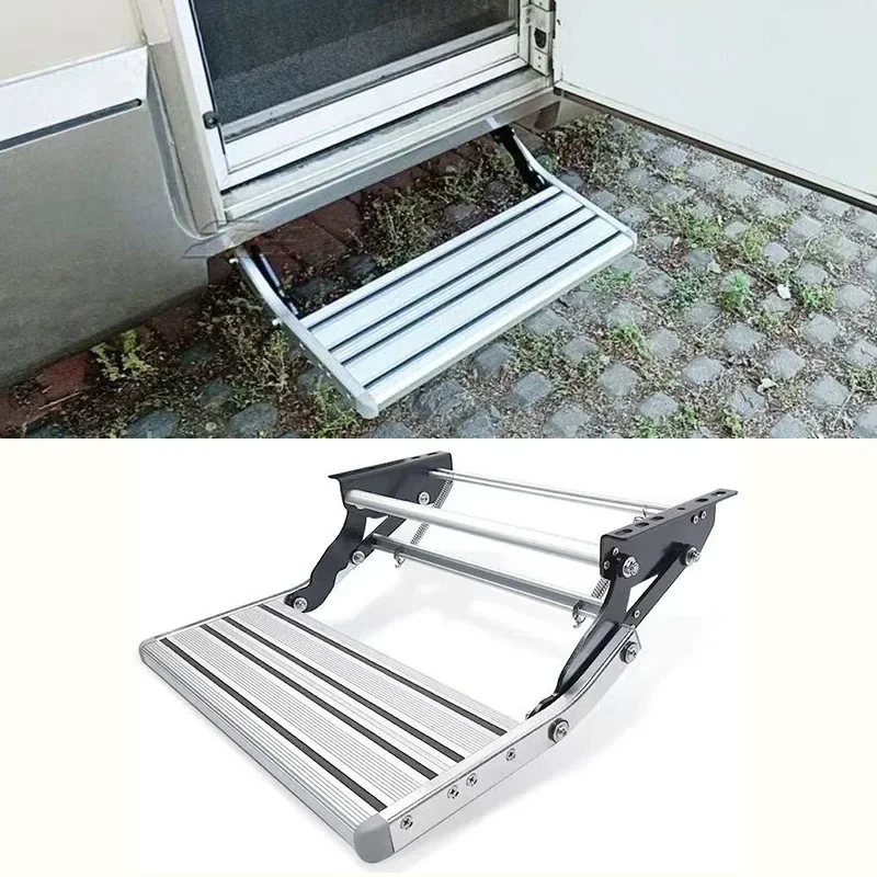 Entry Doorway Manual Folding Ladder Step for Motorhomes Aluminum Alloy RV Pedal Step Telescopic Antiskid Caravan Accessories