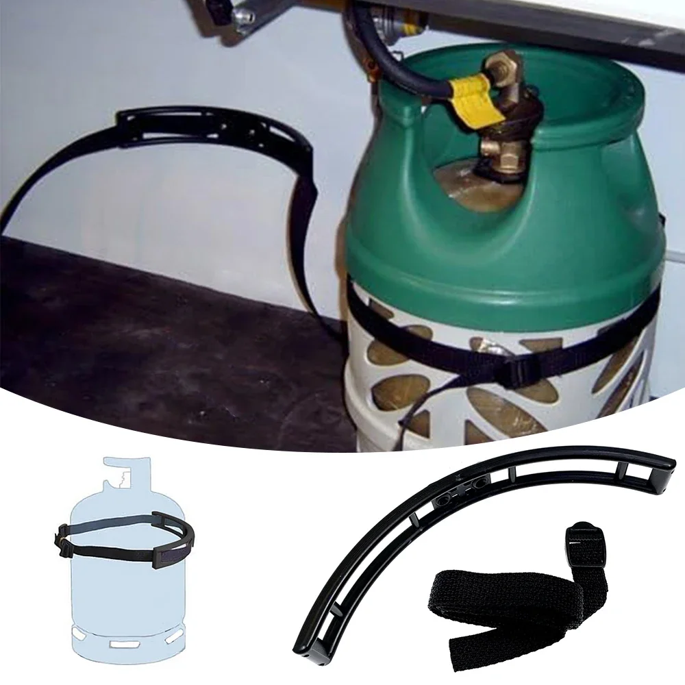 RV Gas Bottle Retaining Kit with Anchorage Strap Buckle for Camper Van, Caravan & Motorhome Interior Accessory