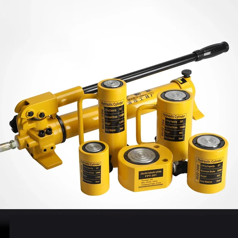 5T/10T Ultra-thin Portable Hydraulic Lifting Jack Split Hydraulic Booster Hydrocylinder Manual Vertical Stroke RV Accessory