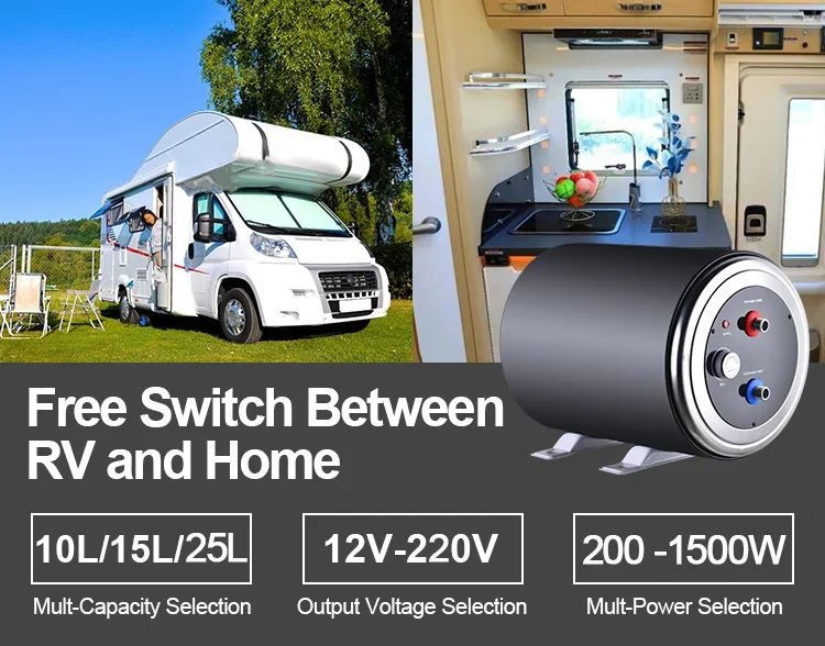 Stainless Steel Car Diesel 12V/220V, 24V/220V Dual Power Supply Endless Electric Hot RV Water Heater