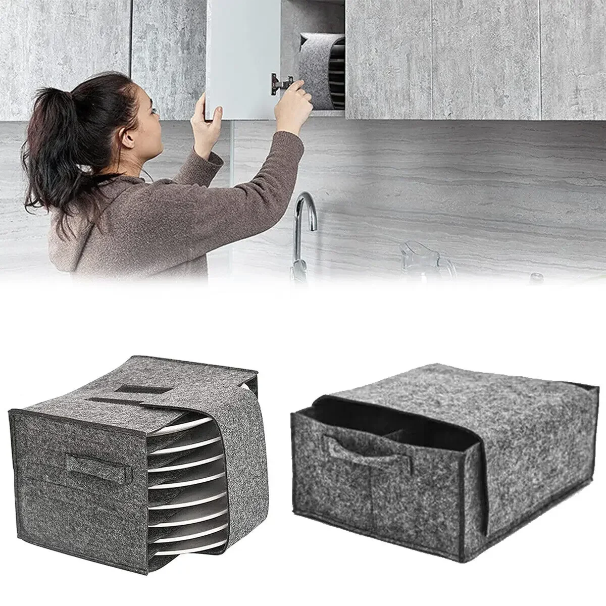 Caravan Plate Holder Tableware Storage Bag for Motorhome Campervan Boat Cupboard Camping Services Containers RV Accessories