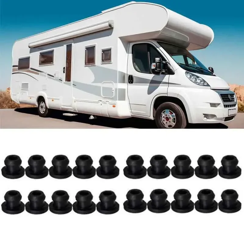 20/30 Pcs Black RV Stove Grommets Heat Resistant Scratch Reducing Interior Parts for RV and Car Accessories
