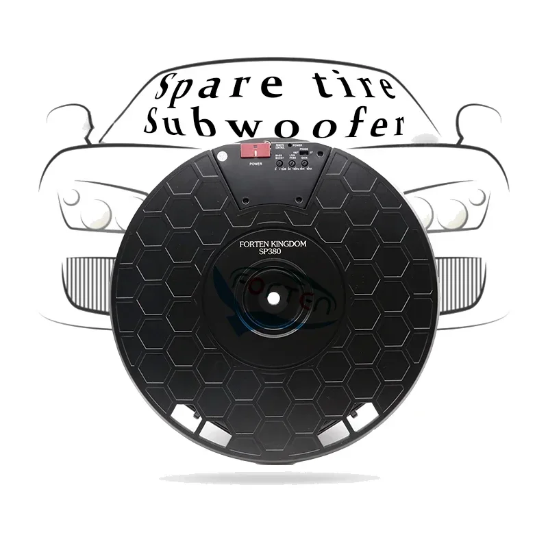 Universal 15 Inch Subwoofer External Car Audio Spare Tire Tyre Subwoofer Powered Amplifier Bass Speaker
