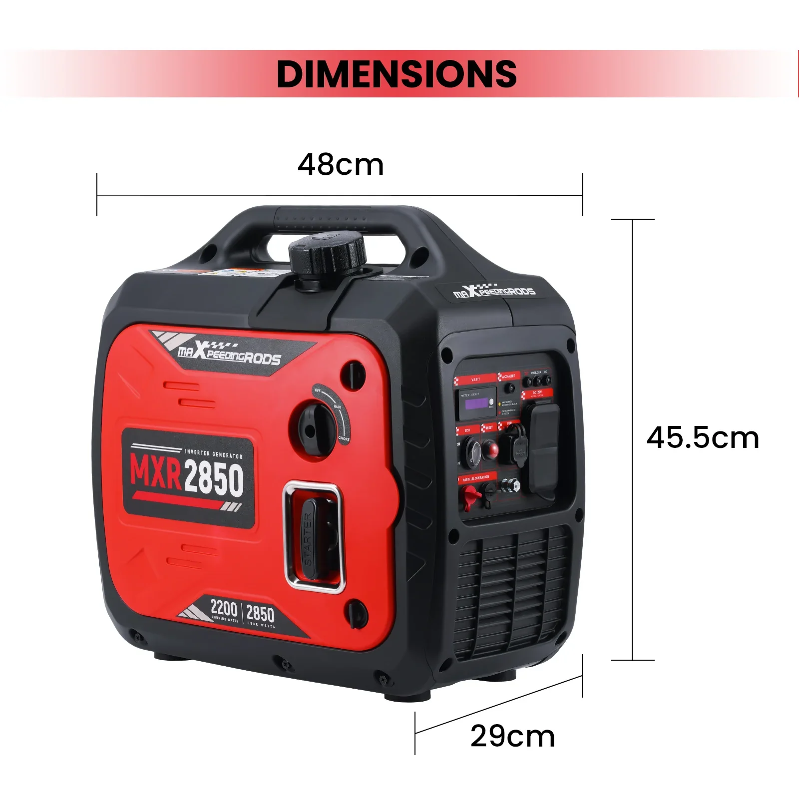 2850W Gas Powered Portable Inverter Generator 60dB Super Quiet, for Camping & RV Use