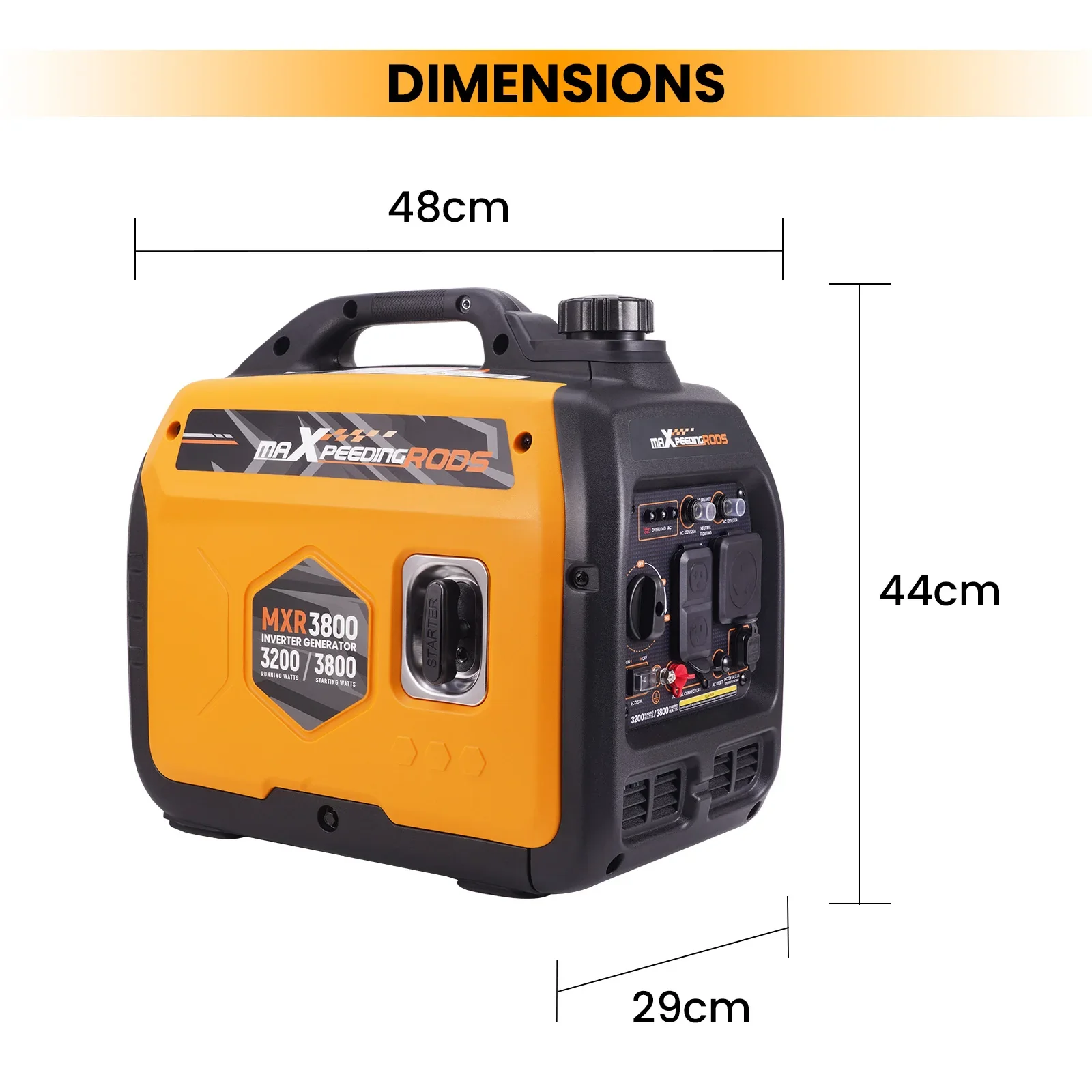 3800 Watt Portable Inverter Generator Quiet Gas for Home and Camping RV