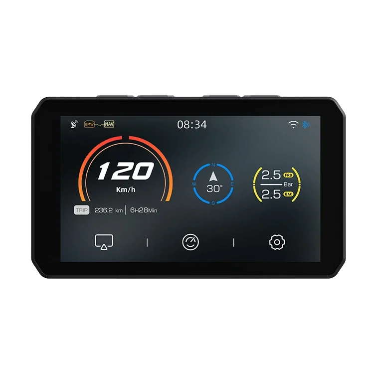 CHIGEE IP68 Waterproof Tire Pressure Monitor Motorcycle GPS Carplay Camera Dashcam