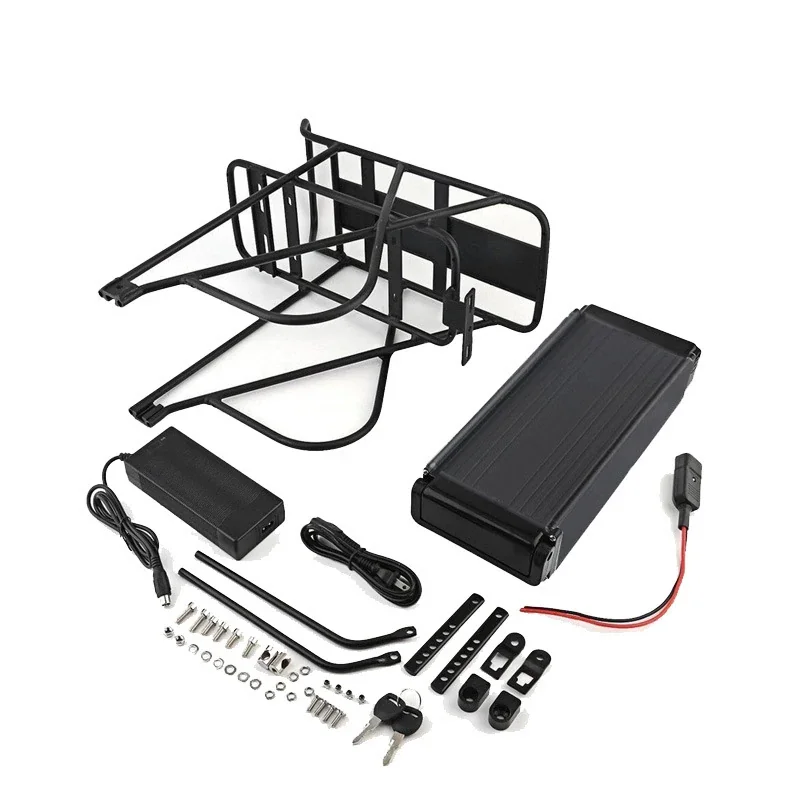 48V Rear Rack Battery Pack with Luggage Hanger, Taillight & USB Port - AU EU US UK (54V Charger)