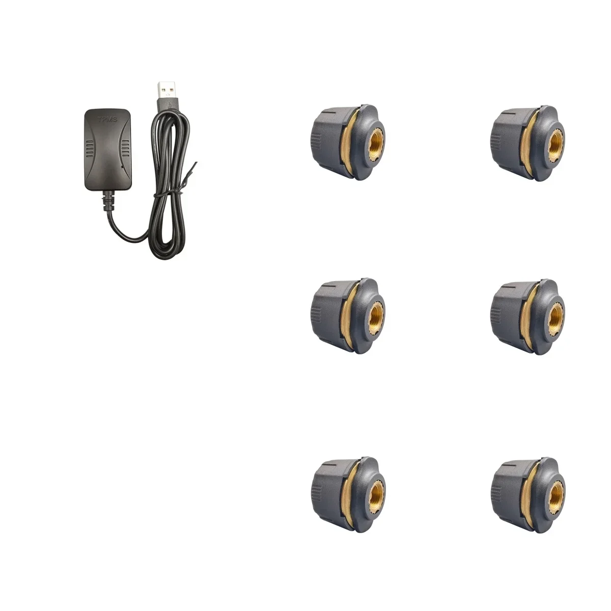 USB TPMS Truck Car Screen Android 8V1 Real Time External Sensor Tyre Tire Valve Screw Thread