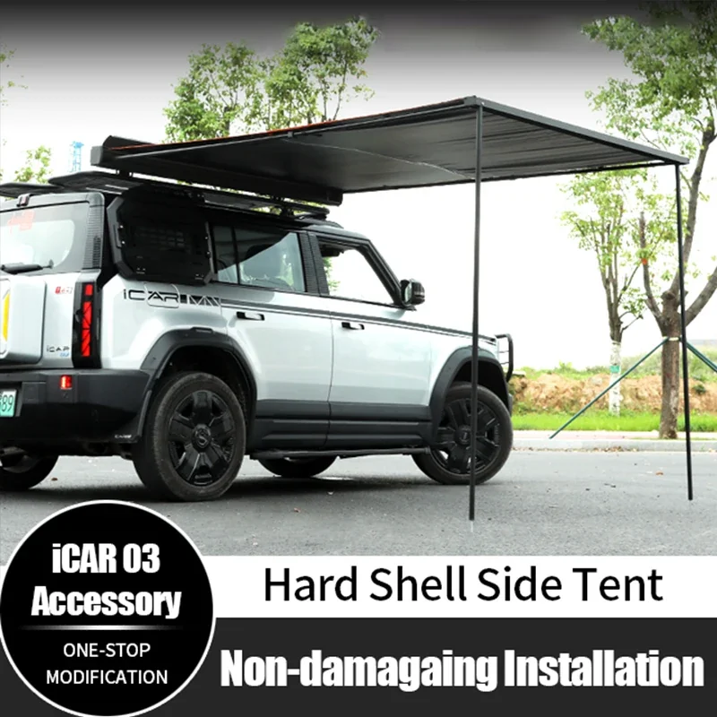 Chery Icar 03 Jaecoo J6 Accessories - Tent 2x3m Aluminum Alloy Canvas Roof Side Tent Rooftop Awnings