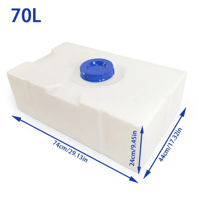70L Diesel Fuel Tank RV Water Tank Horizontal Car Water Tank Plastic Bucket High Temperature Square Water Tank