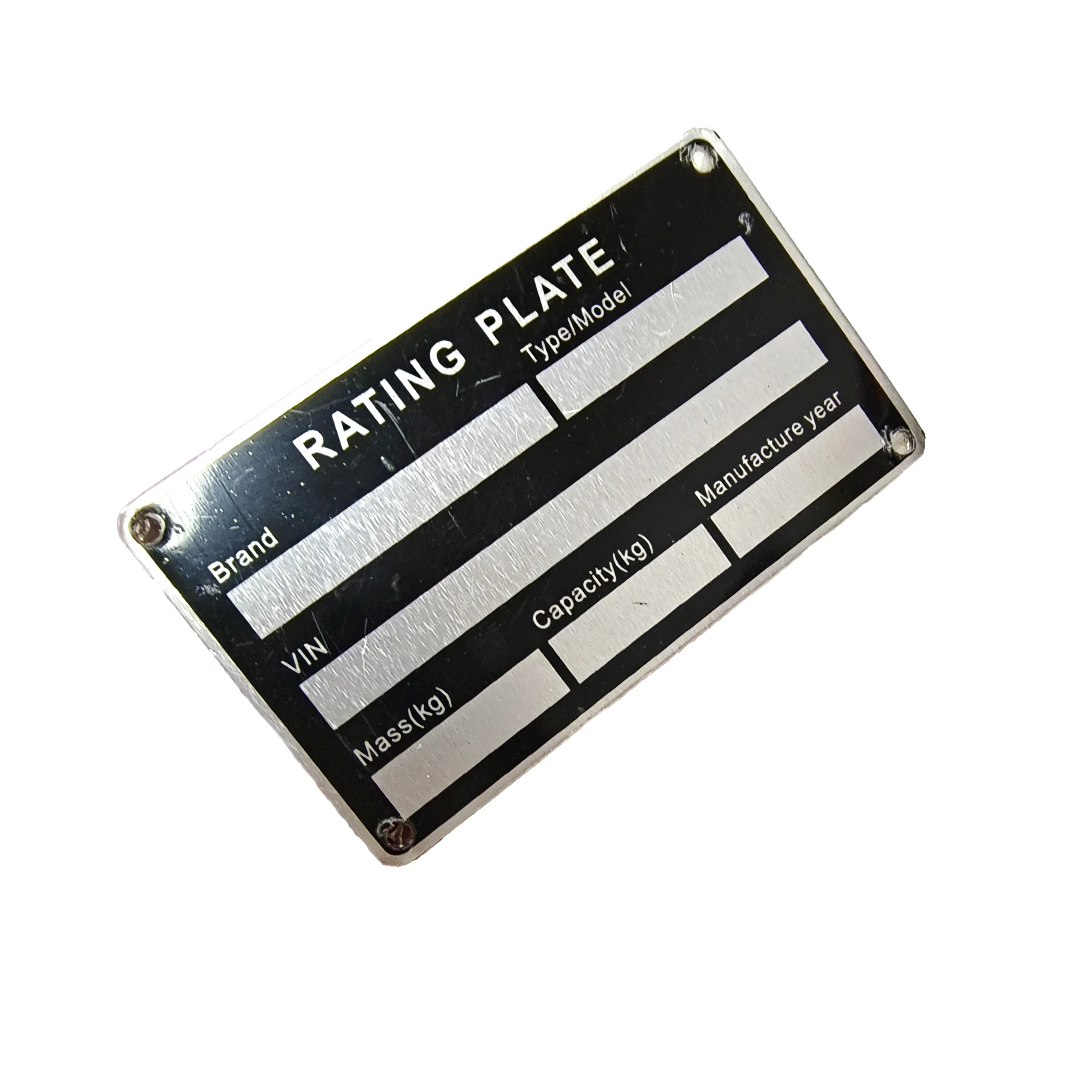 Aluminum Blank Trailer VIN & Weight Chassis Plate 85mm x 50mm - Motorbike, Caravan, RV Parts & Camp