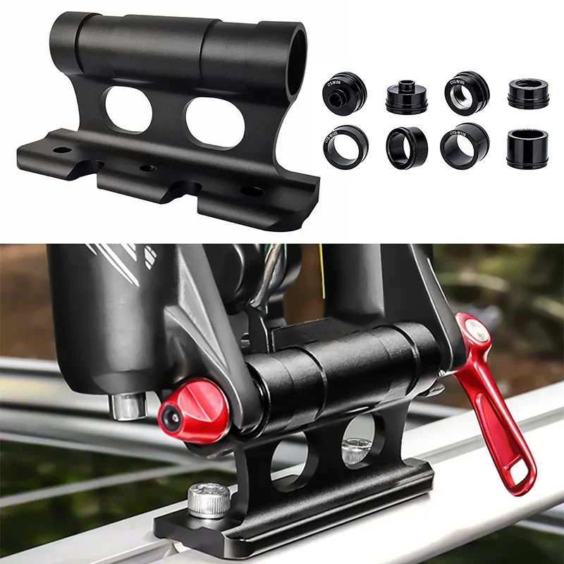 Bike Fork Mount Quick Release Thru Axle Carrier Front Fork Block Roof Rack for Bicycle Stand Holder