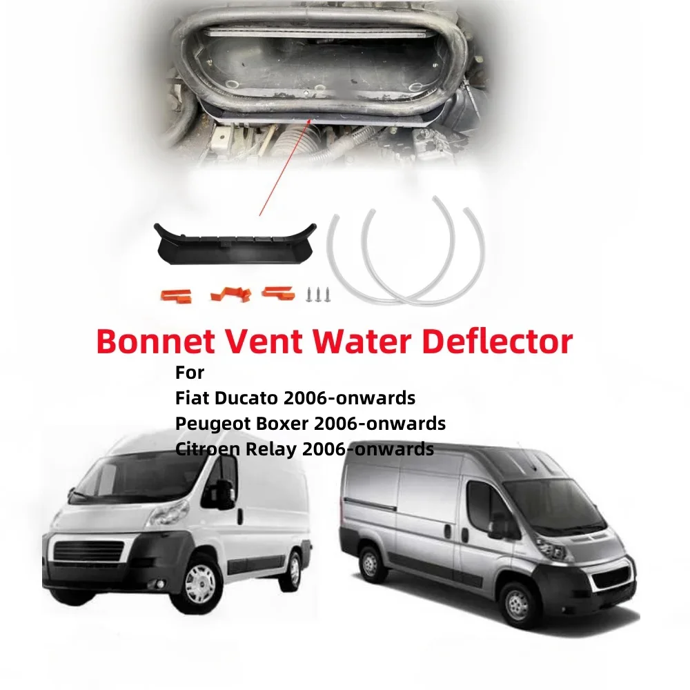 Motorhome Bonnet Vent Water Deflector with Screws for Fiat Ducato, Peugeot Boxer, Citroen Relay Engine Protection