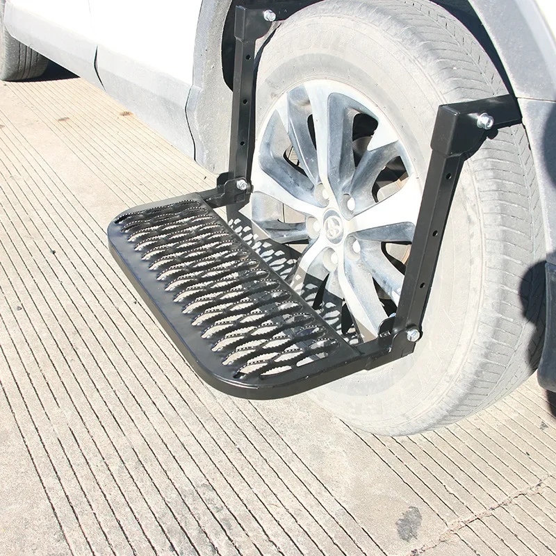 Adjustable Folding Tire Wheel 3 Step Truck SUV JEEP Portable Non-Slip Platform Tire Pedal Car Tire Climbing Pedal 300LBS