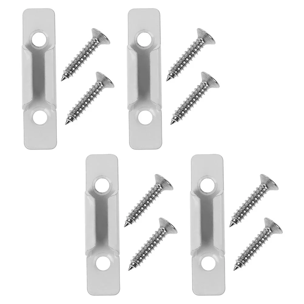 4 Pcs Window Lock Accessories Keeper Strike Plate Replacement for Sliding Latches - Heavy Duty Sash, Zinc Alloy Security.