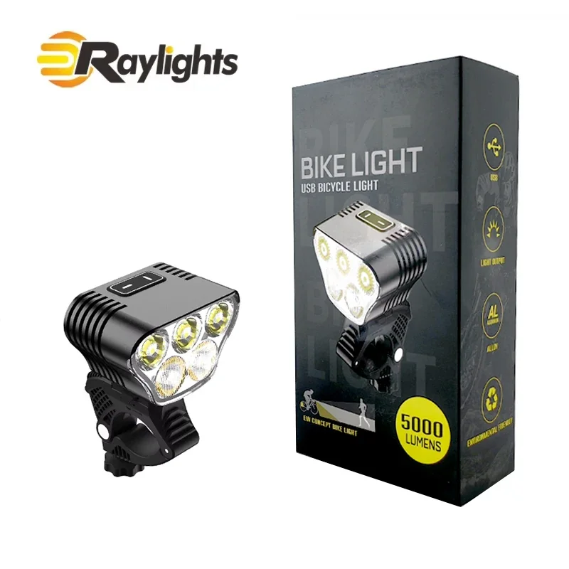 M5 Highlight 8000 Lumens 6-12V Bicycle Light, Five LEDs, IPX4 Waterproof, Electric Bike Accessory