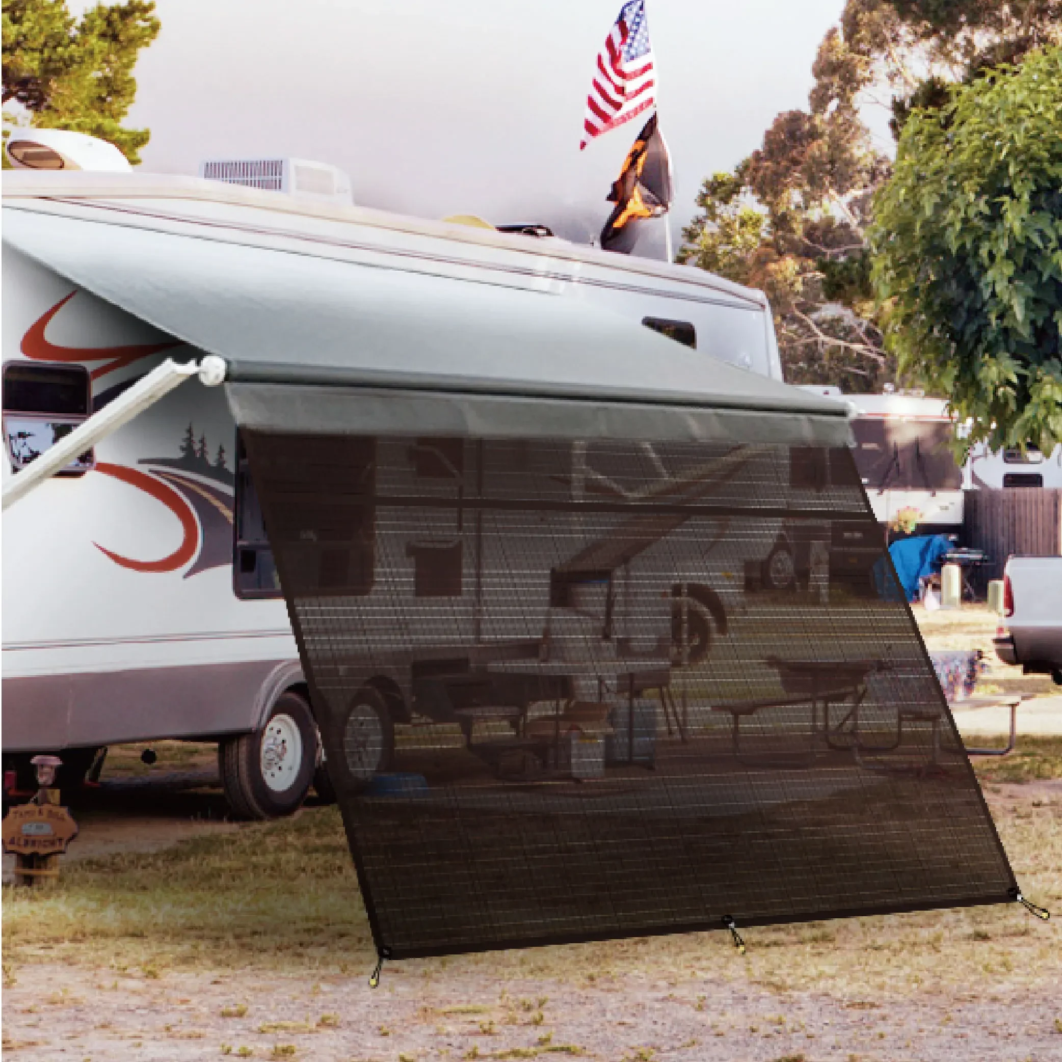 Awning Privacy Screens PVC Mesh UV Blocker Camper Trailer Caravan Privacy Car Sun Shade
