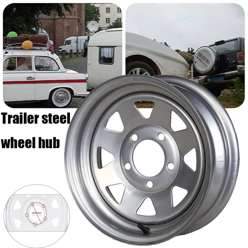 12''x4J/13''xJ/14''xJ Alium Trailer Rim, 5-Bolt Pattern Capacity for Caravans, Boats & RVs