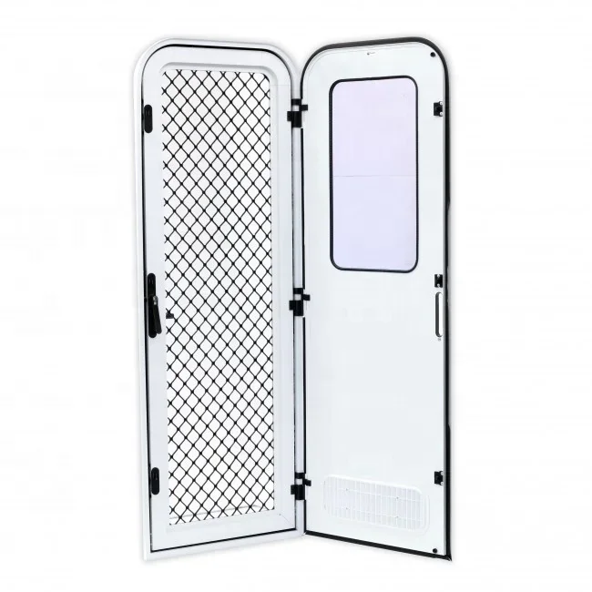 RV Caravan Motorhome Entry Adjustable Screen Door - Standard Grille Aluminum Frame