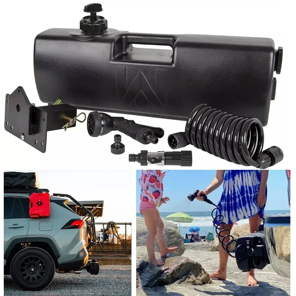 10 Gallon Self-Pressurized Water Tank - Camping Shower, Bumper or Bed Mount for Truck Vehicle Water Storage