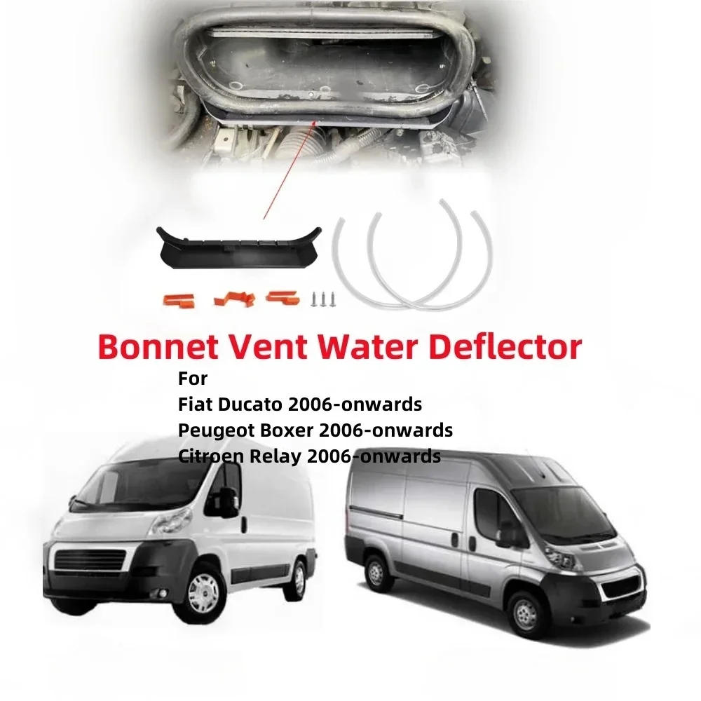 1SET Motorhome Bonnet Vent Water Deflector With Screws Engine Protection for Fiat Ducato, Peugeot Boxer, Citroen Relay