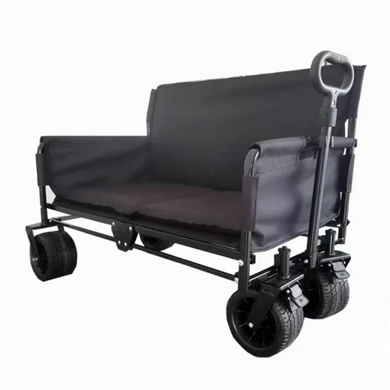 RV Outdoor Folding Cart Sofa Chair Model: BFS-01 Multifunctional Sofa, Fishing Cart Wagon, Big Wheels, Push Pull, Camping Cart