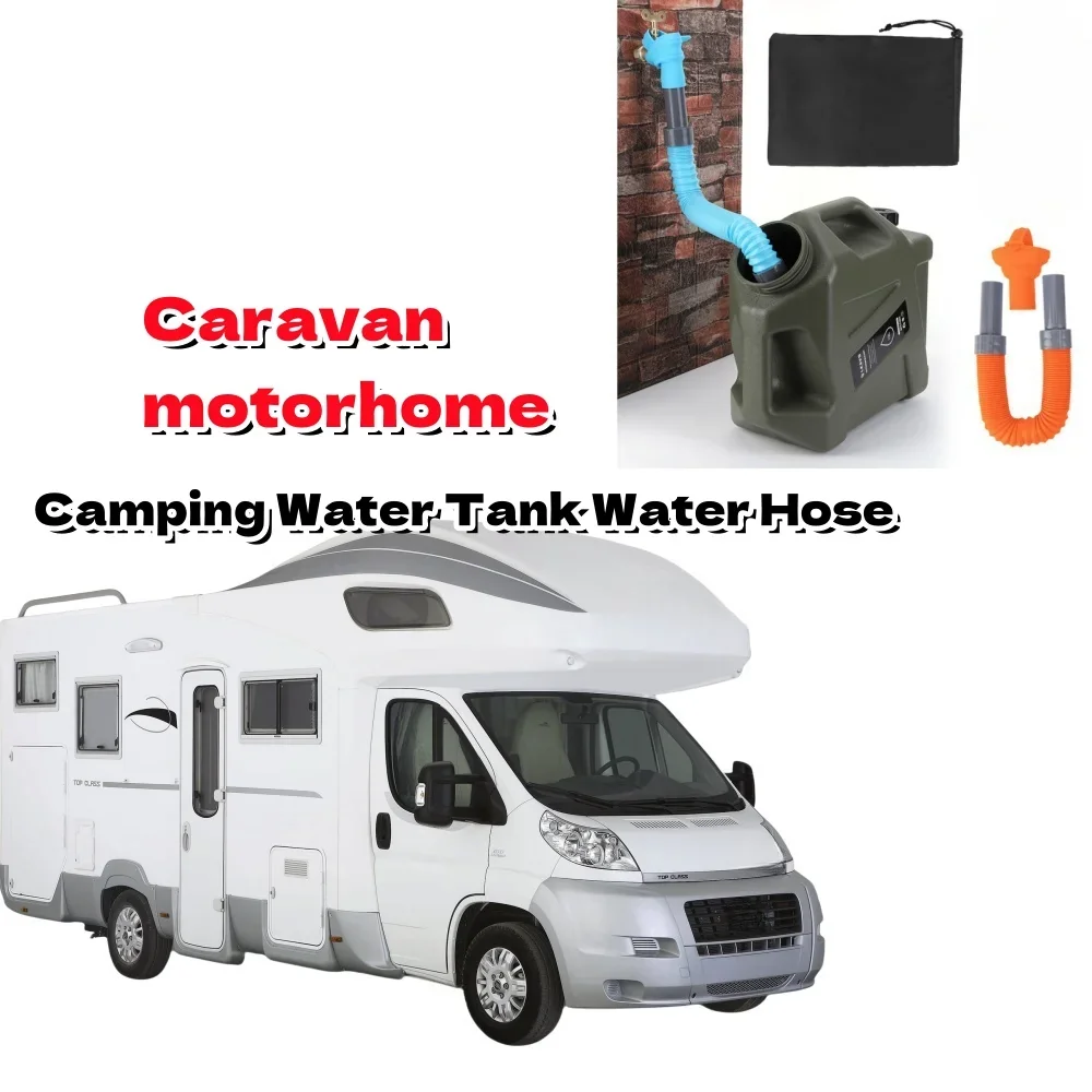Caravan Camping Water Tank Water Hose with Storage Bag, Expandable Water Fill Hose, Camping Bucket Diversion Pipe, RV Accessories