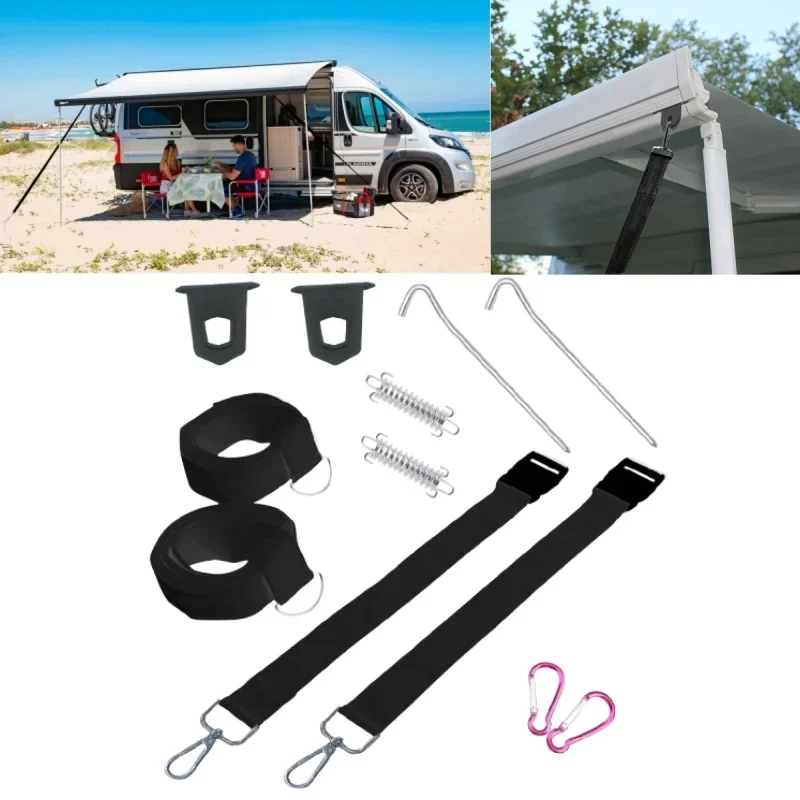 FIAMMA Awning Fixing Kit - Durable Straps, Anti-Wind Springs & Hooks for Tent Stabilization in RV Camping Let me know if you need help with any other product titles!