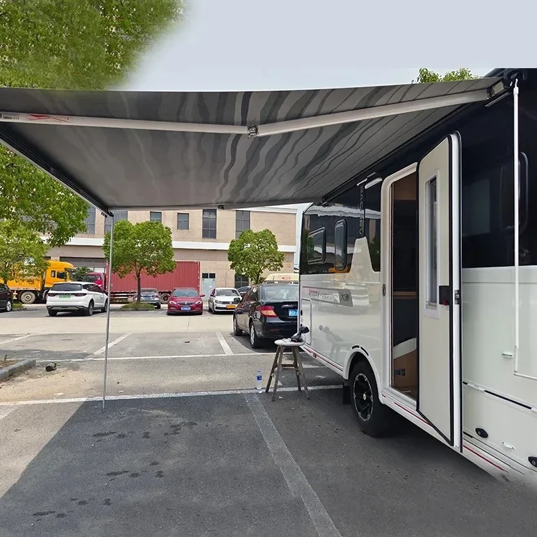 x2M RV Awning Electric/Manual Retractable Aluminum Alloy UV Resistant Camper Trailer Side Canopy