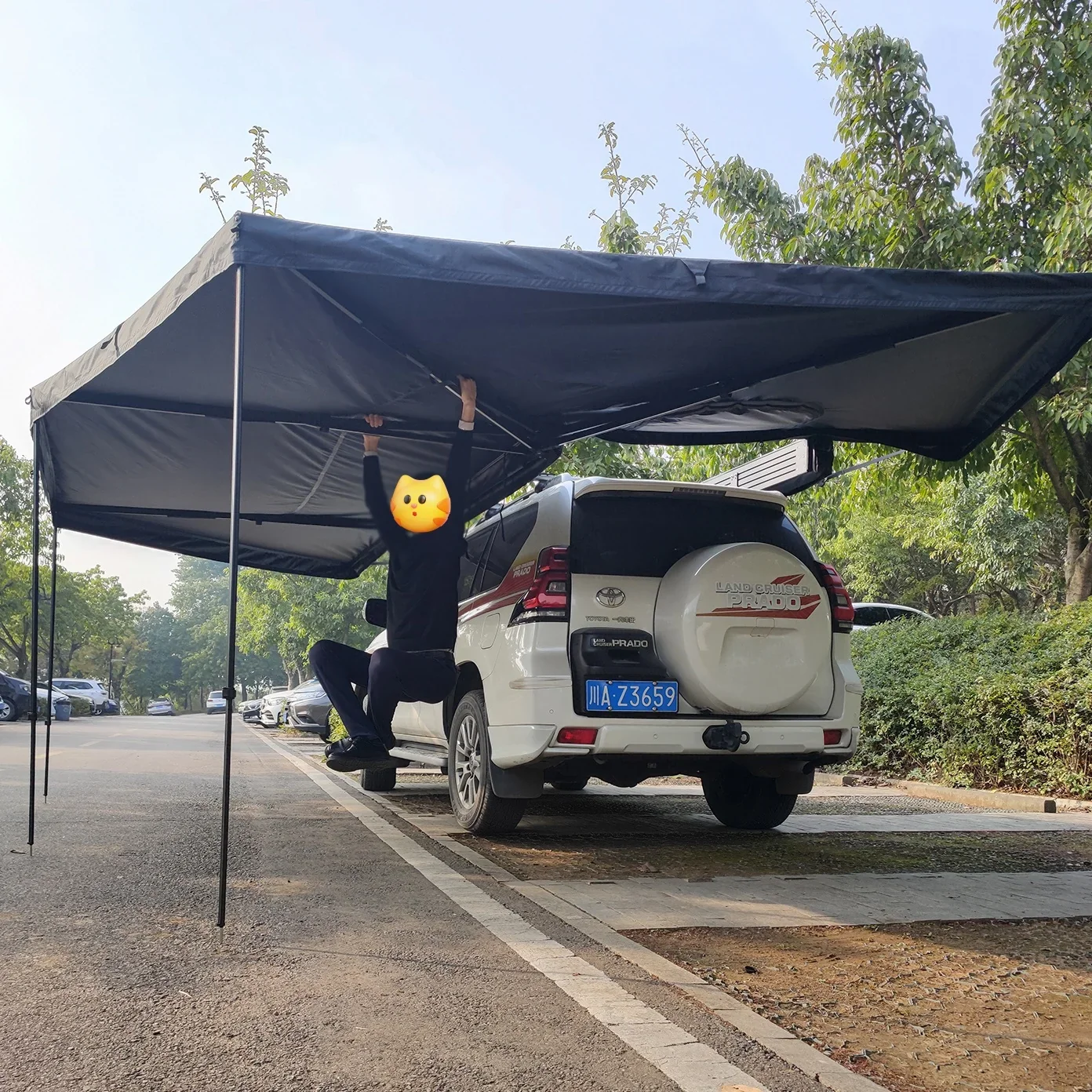 270 Car Awning 4x4, LED 600D Oxford Waterproof Aluminum Alloy, SUV/Truck/Van Roof Top Side Shelter