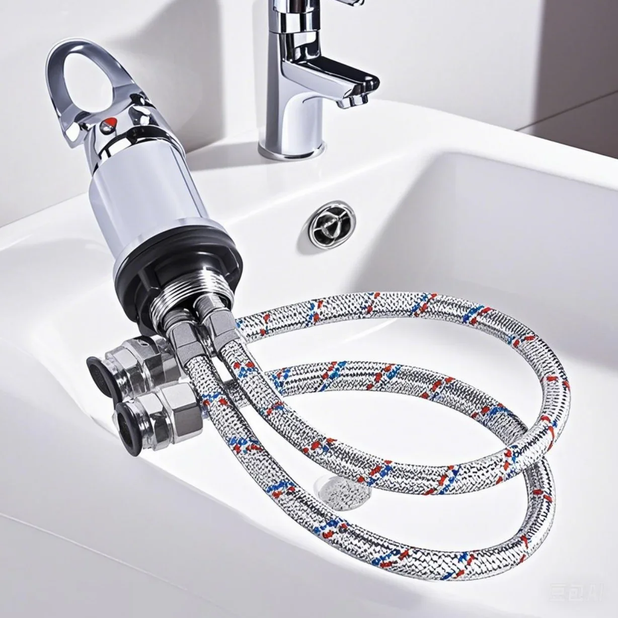 Stainless Steel RV Shower Mixer Tap Outlet 1/2" Hot & Cold Non-Microswitch Campervan Accessories