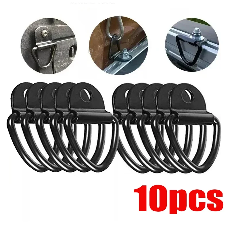 10Pcs D Rings Tie Down Anchors Stainless Steel Lashing Rings, Load Fit for Car, Boat, Cargo Trailer, Vehicles, RV, Van