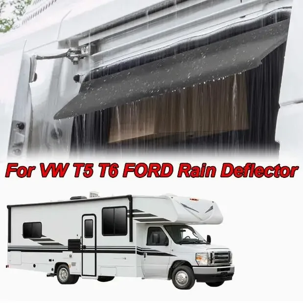 Durable RV Side Door Rain Guard Weatherproof Rubber Strip for Fiat Ducato, VW T5 T6, Ford Transit Camper Vans