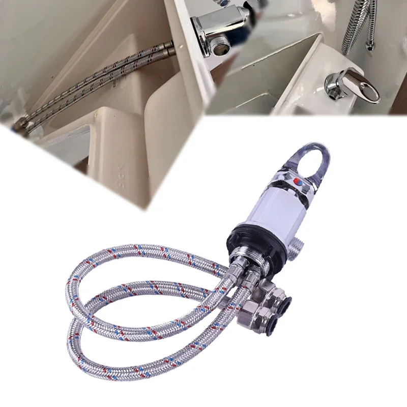 Chrome Shower Mixer for Campervans, Caravans and RVs - 12mm Push Fit Tails, 1/2" Outlet - Model: [Insert Model Number Here] Let me know if you need help with any other product titles!