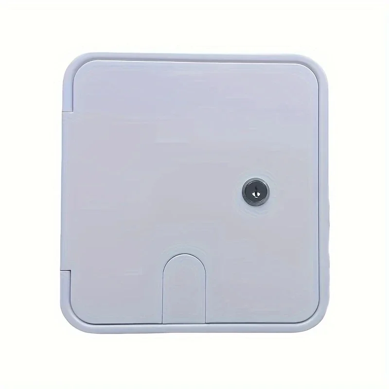 RV Camper Trailer Hatch Power Cable Outlet Cover - Black (For Securing Camping Hose Storage and Repair Door Access) - Includes 2 Keys - [Model Number]